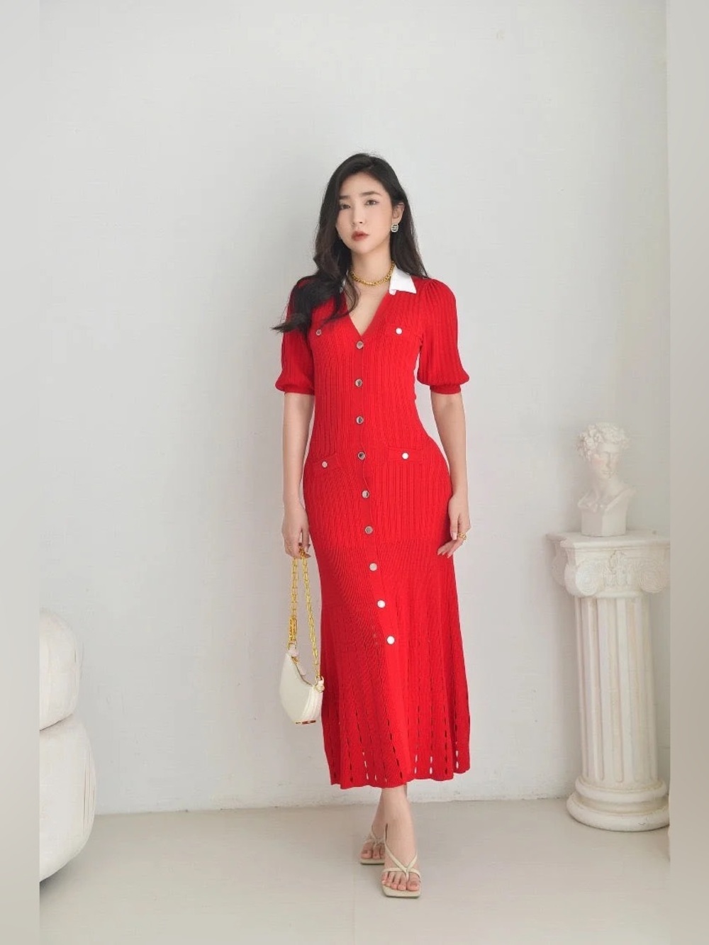 Sandro Teane Knitted Midi Dress - Picture 6 of 14